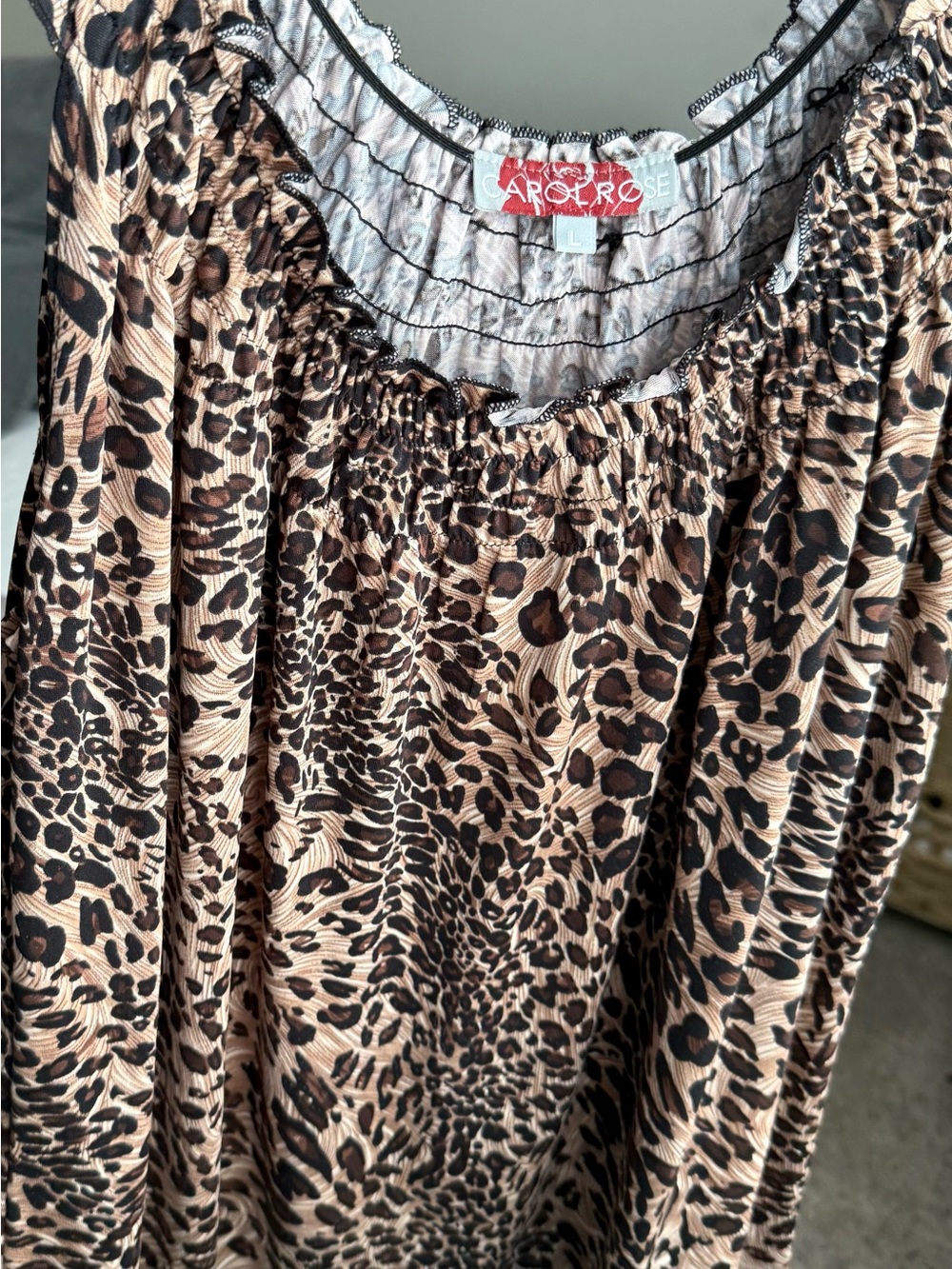 Carol Rose Leopard Print Tunic in Brown and Black